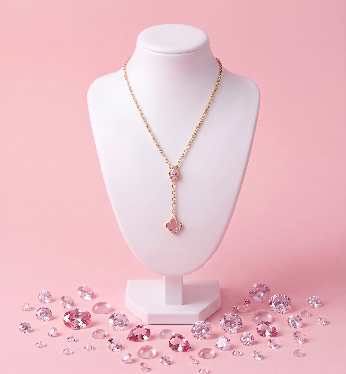 ✨Dije de Gota y Trébol Rosa: Elegancia y Encanto ✨