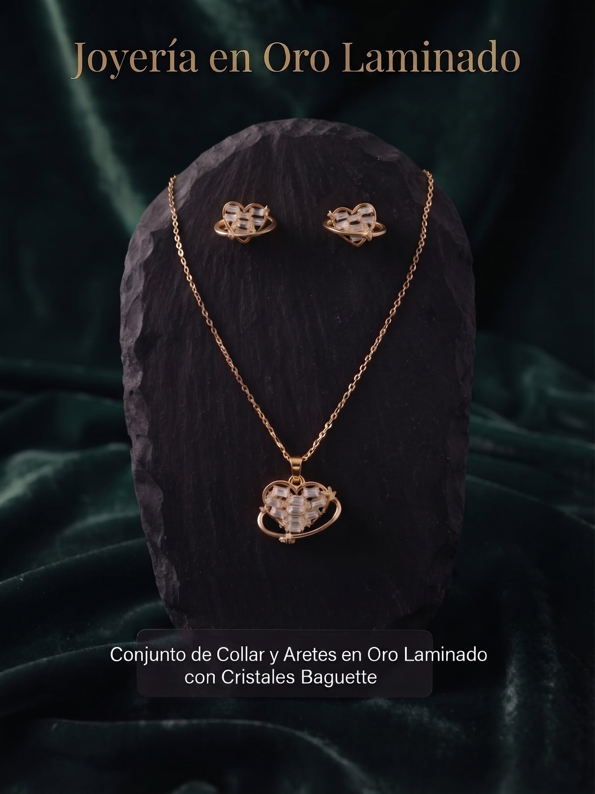 ✨ Conjunto Romántico de Corazón (Collar y Aretes) ✨